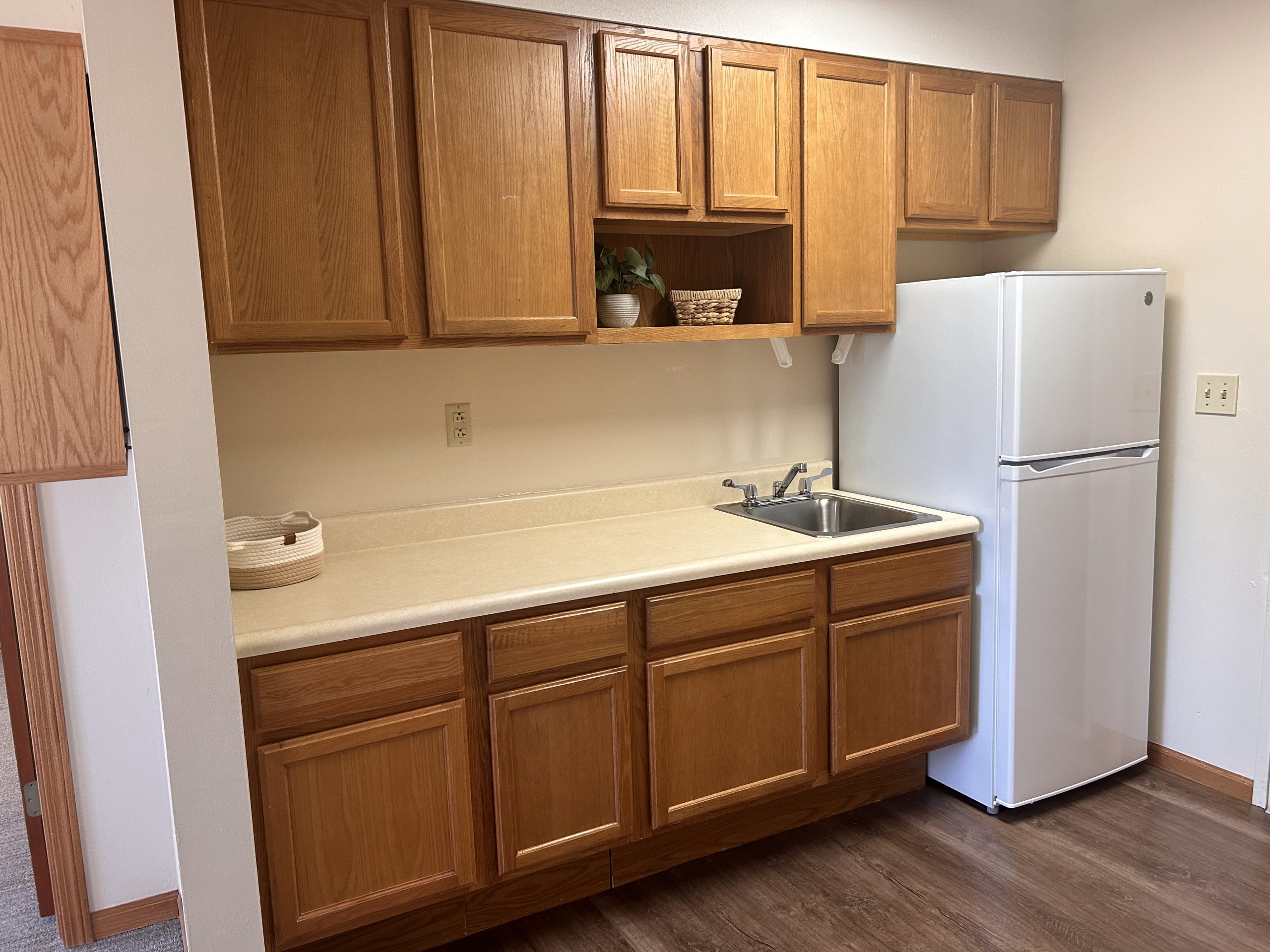 Kitchen image with a fridge