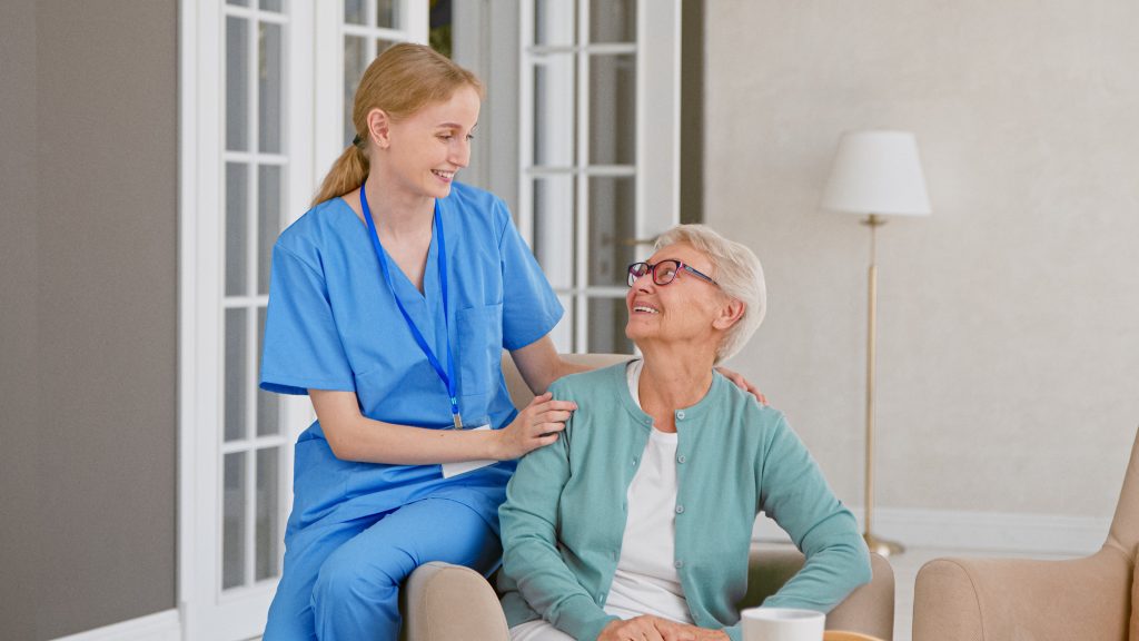 Elderly patient with nurse